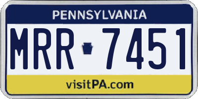 PA license plate MRR7451