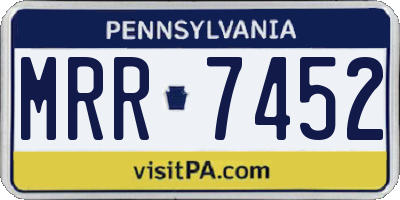 PA license plate MRR7452
