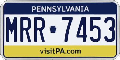 PA license plate MRR7453