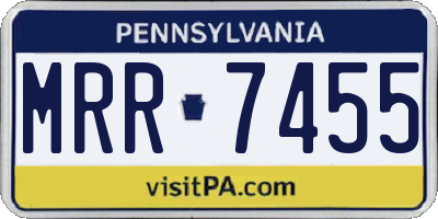 PA license plate MRR7455