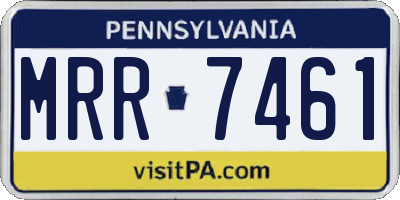 PA license plate MRR7461