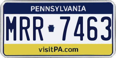 PA license plate MRR7463