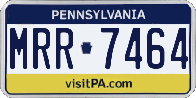PA license plate MRR7464