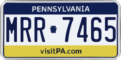 PA license plate MRR7465