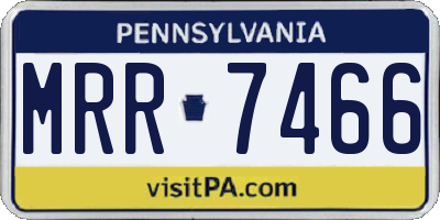 PA license plate MRR7466