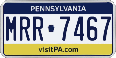 PA license plate MRR7467