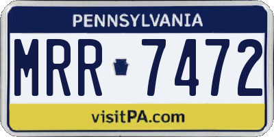 PA license plate MRR7472