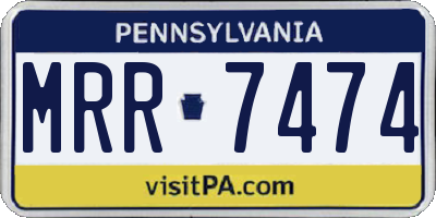 PA license plate MRR7474