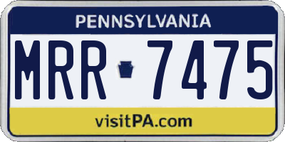 PA license plate MRR7475