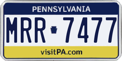 PA license plate MRR7477