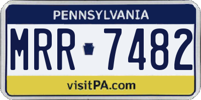 PA license plate MRR7482
