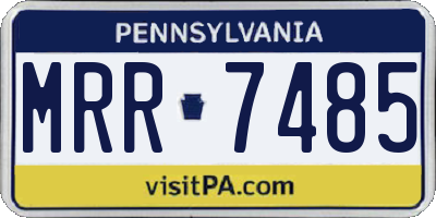 PA license plate MRR7485