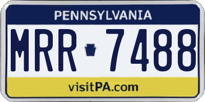 PA license plate MRR7488