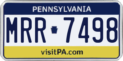 PA license plate MRR7498