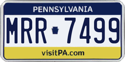PA license plate MRR7499