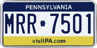 PA license plate MRR7501