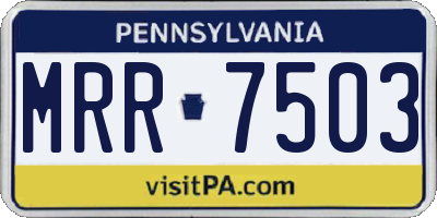 PA license plate MRR7503