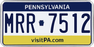 PA license plate MRR7512