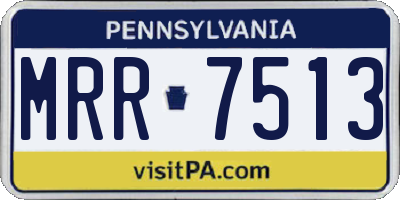 PA license plate MRR7513