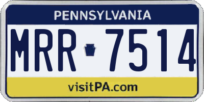 PA license plate MRR7514
