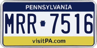 PA license plate MRR7516