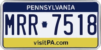 PA license plate MRR7518