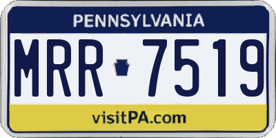 PA license plate MRR7519