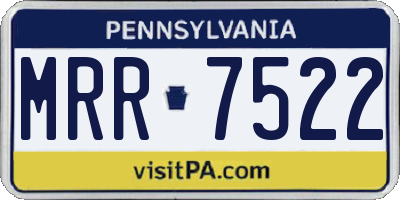PA license plate MRR7522