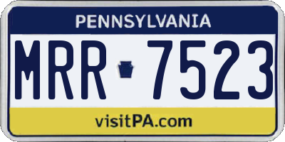 PA license plate MRR7523