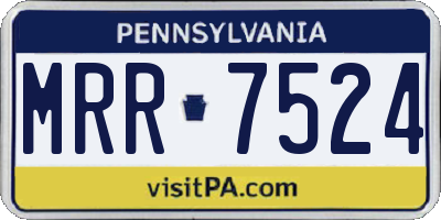 PA license plate MRR7524
