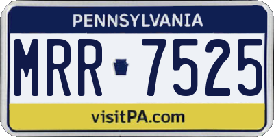 PA license plate MRR7525
