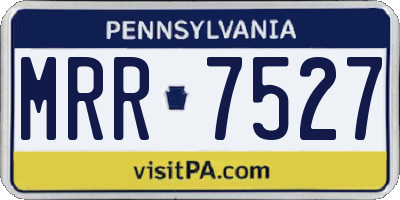 PA license plate MRR7527