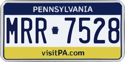 PA license plate MRR7528