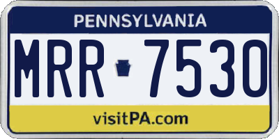 PA license plate MRR7530