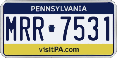 PA license plate MRR7531