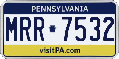 PA license plate MRR7532
