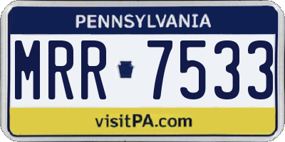 PA license plate MRR7533