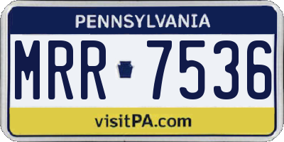 PA license plate MRR7536