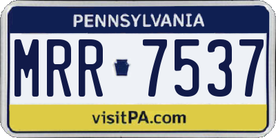 PA license plate MRR7537