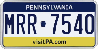 PA license plate MRR7540