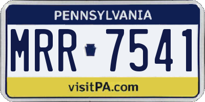 PA license plate MRR7541