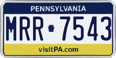 PA license plate MRR7543