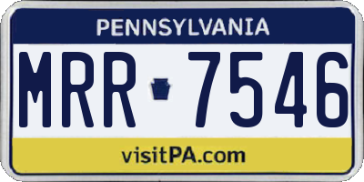 PA license plate MRR7546