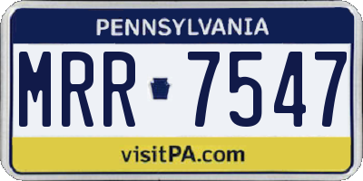 PA license plate MRR7547