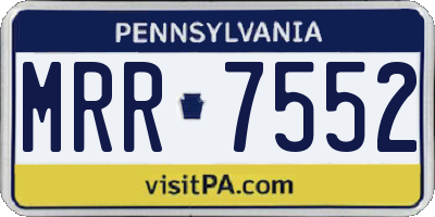 PA license plate MRR7552
