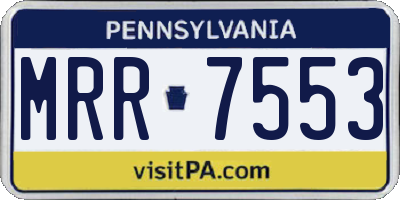 PA license plate MRR7553