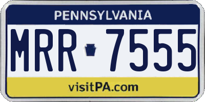 PA license plate MRR7555