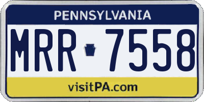 PA license plate MRR7558