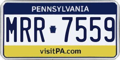 PA license plate MRR7559