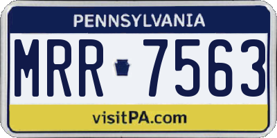 PA license plate MRR7563